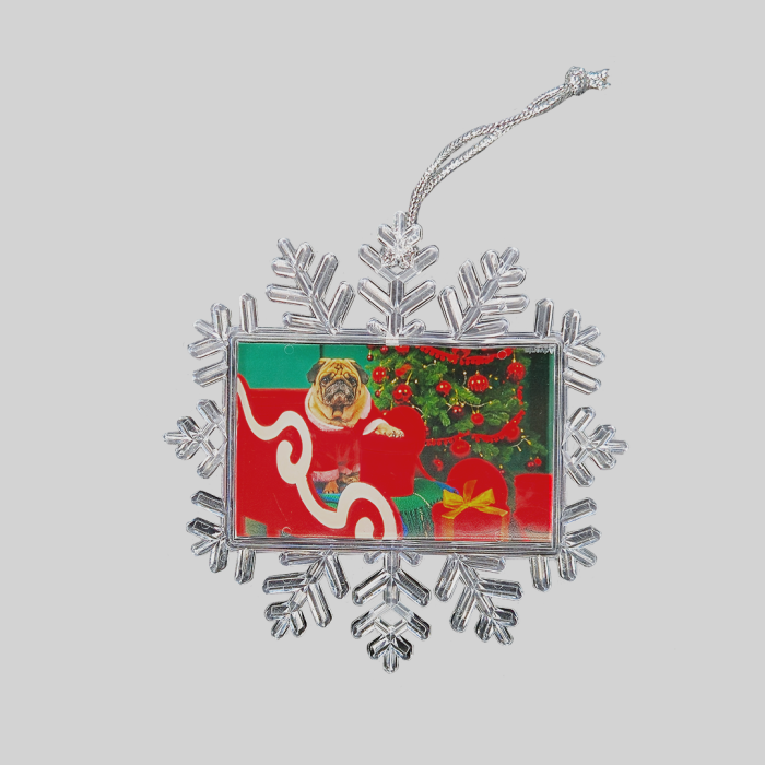 Christmas photo snowflake ornament